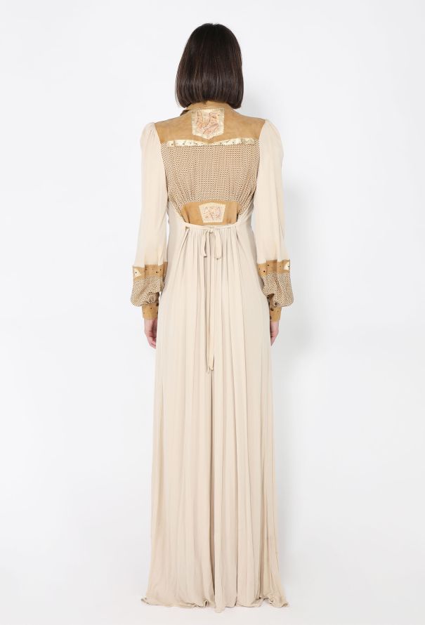 Western Suede-Trim Gown, 1970s - 4