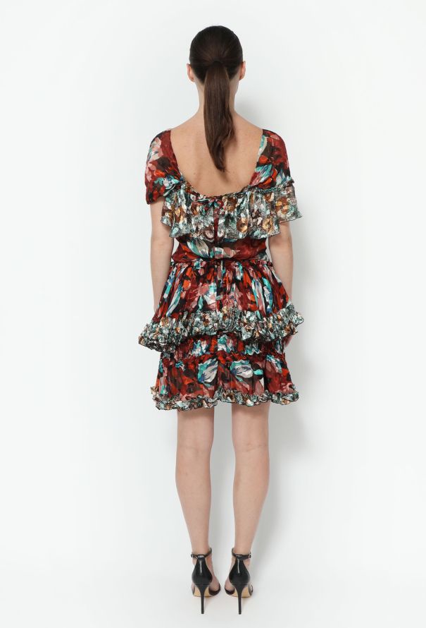 Balenciaga Resort 2010 Graphic Silk Dress - 5