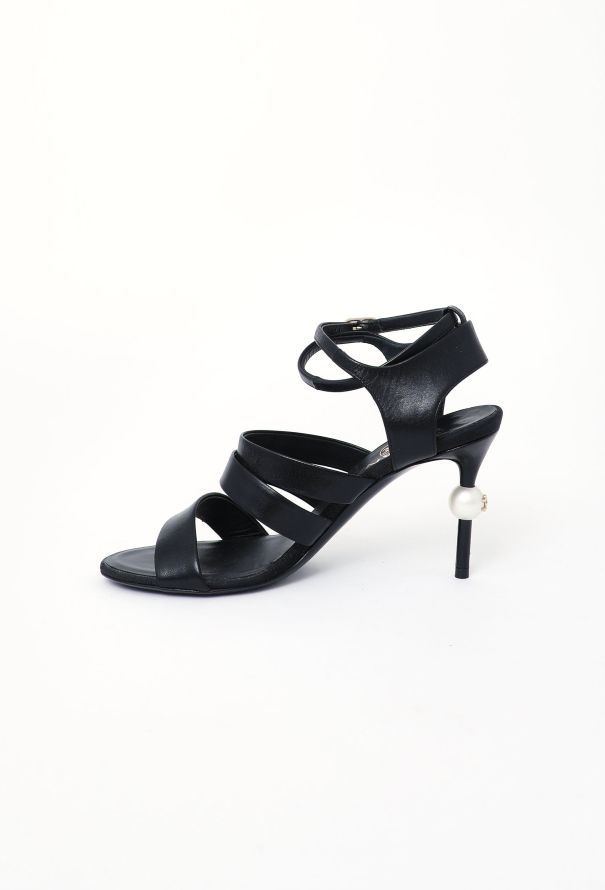 Chanel Leather Pearl 'CC' Sandals - 4