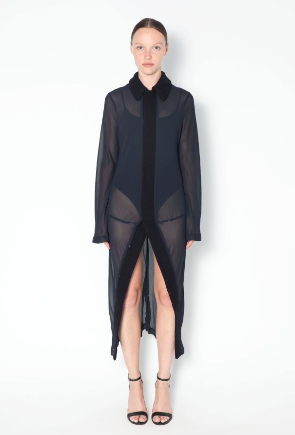 Comme des Garçons Chiffon Felted Trim Tunic - 1