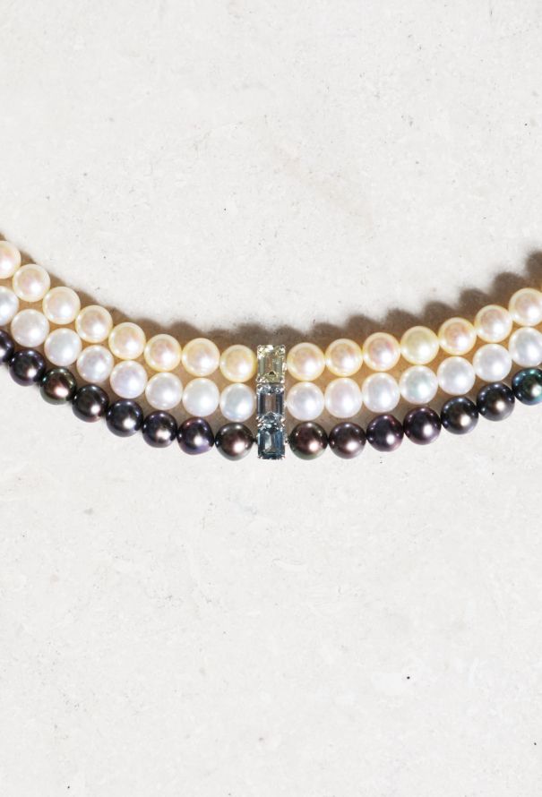 Vintage Fine Jewelry STUNNING Layered Row Pearl Necklace - 5