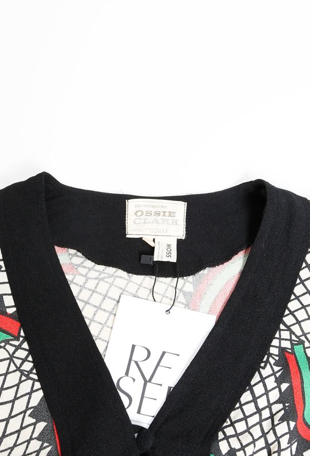 Ossie Clark COLLECTOR '70s Deco Print Crêpe Top - 6