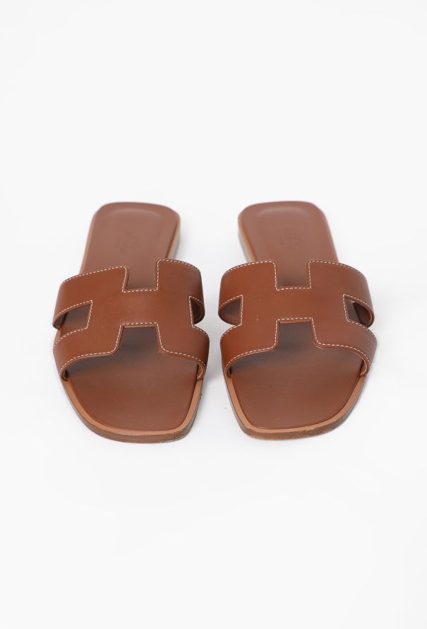 Hermès Classic Oran Leather Sandals - 2