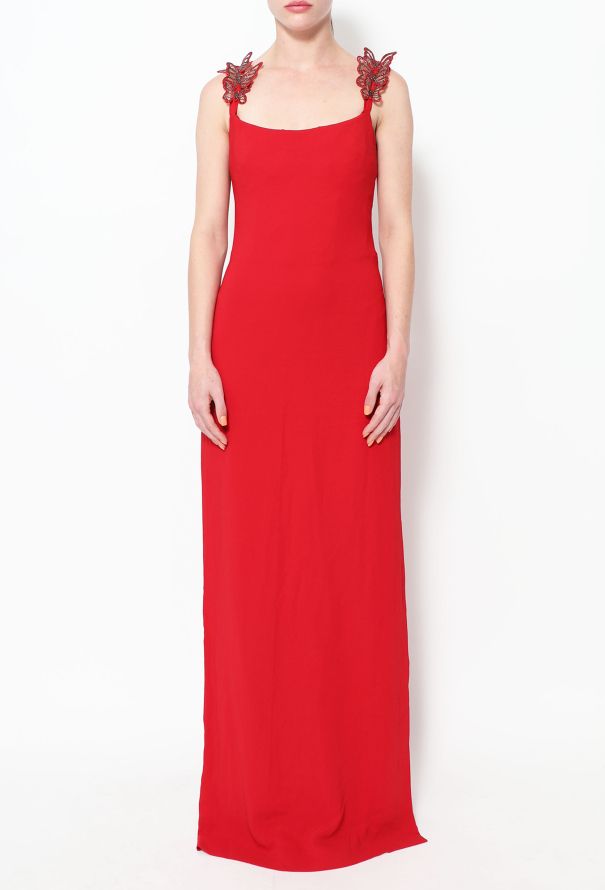 Valentino Embellished Butterfly Crêpe Gown - 3