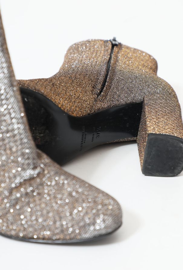 Saint Laurent Loulou' Metallic Ankle Boots - 6