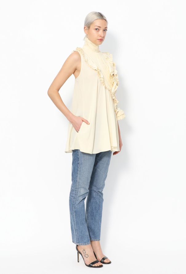 Givenchy Embroidered Ruffled Silk Tunic - 3