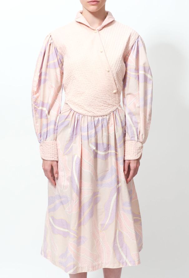 Exquisite Vintage 80s Pleated Floral Printed Dress - 2
