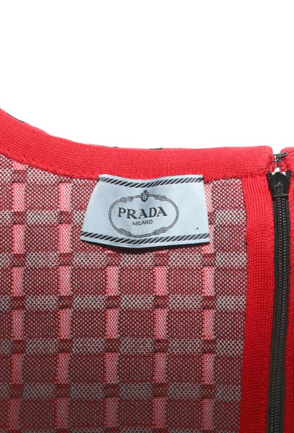 Prada Checkered Bodycon Skater Dress - 5