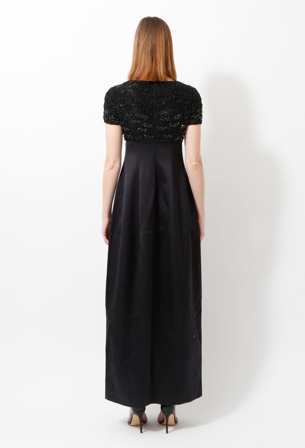 Saint Laurent 2009 Embroidered Satin Dress - 4