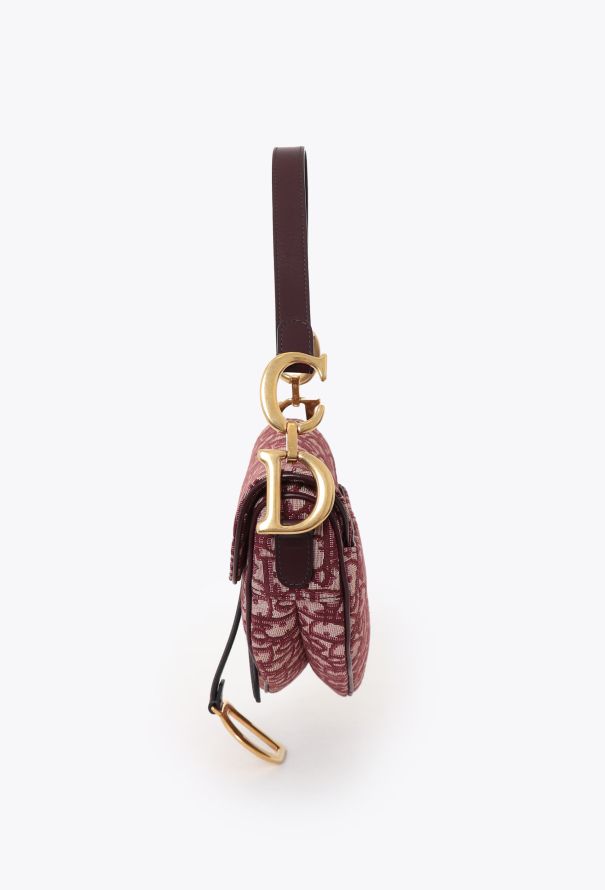 Dior Oblique Medium Red Saddle Bag - 6