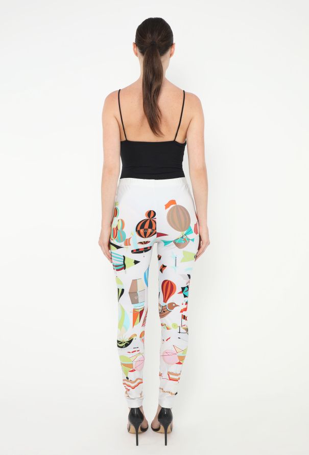 Hermès Vintage 'Les Folies du Ciel' Printed Leggings - 3