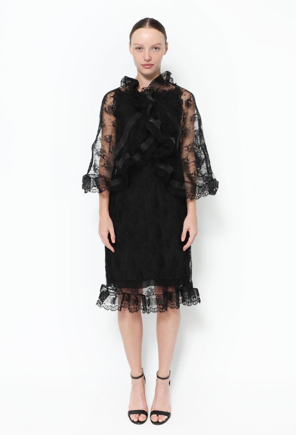 Balenciaga Edition 2008 Black Scalloped Lace Dress - 2