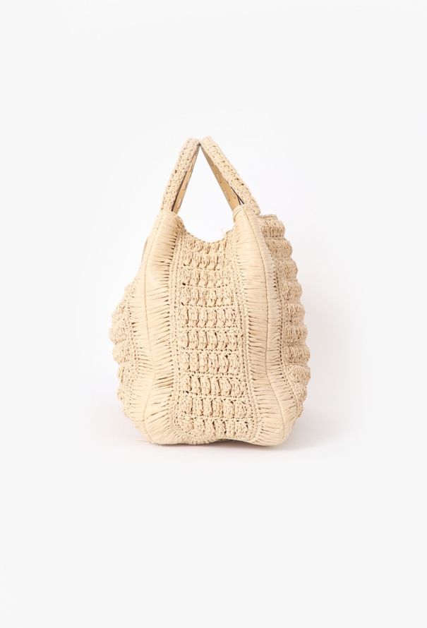Valentino Beige Raffia Tote Bag - 5