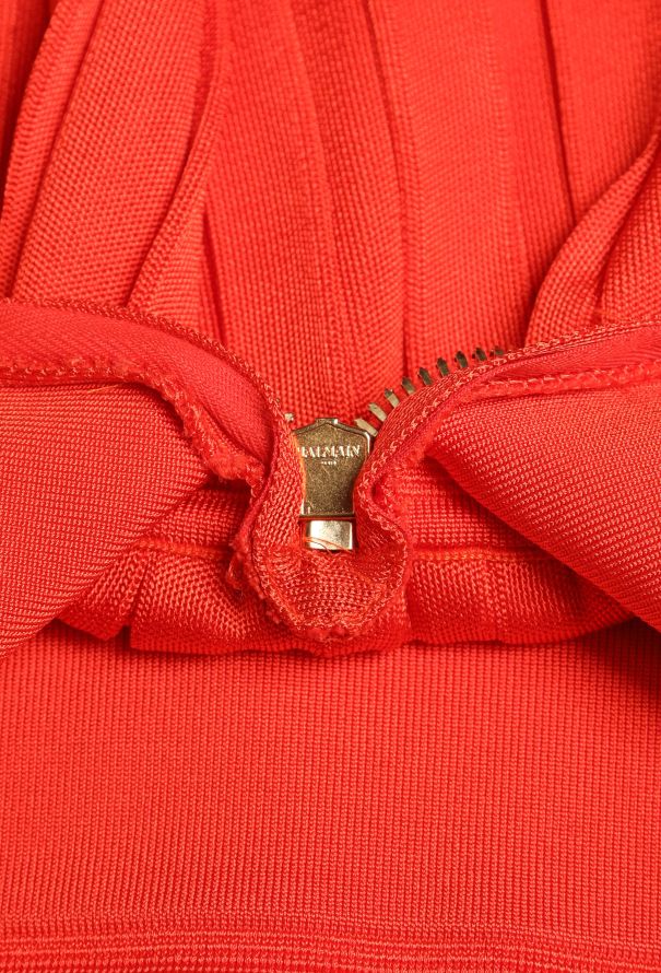 Balmain Pleated Open-Back Halter Dress - 6
