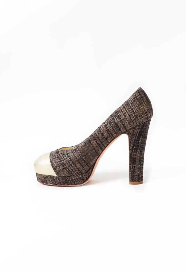 Chanel Metallic 'CC' Lesage Pumps - 4