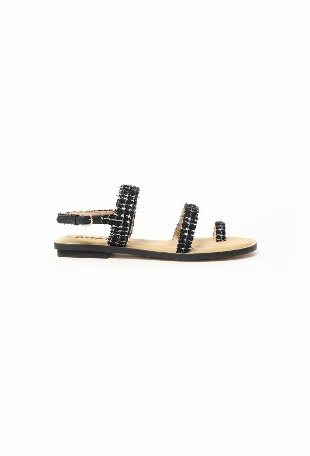 Chanel 2021 Tweed 'CC' Sandals - 2