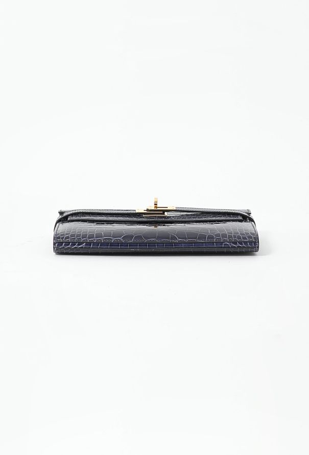 Hermès Bleu Encre Alligator Kelly Classique Wallet - 6