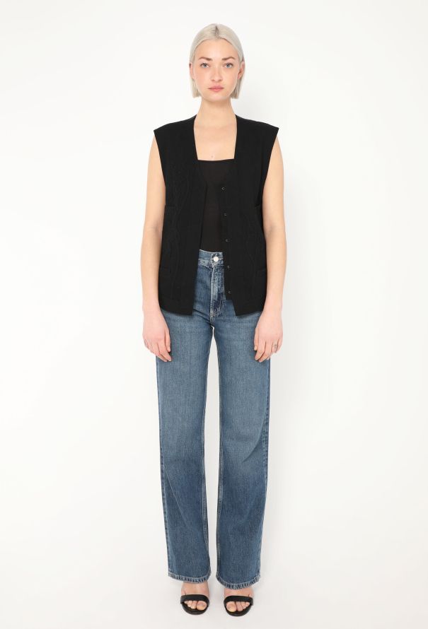 Yohji Yamamoto 1993 Embroidered Felted Vest - 3
