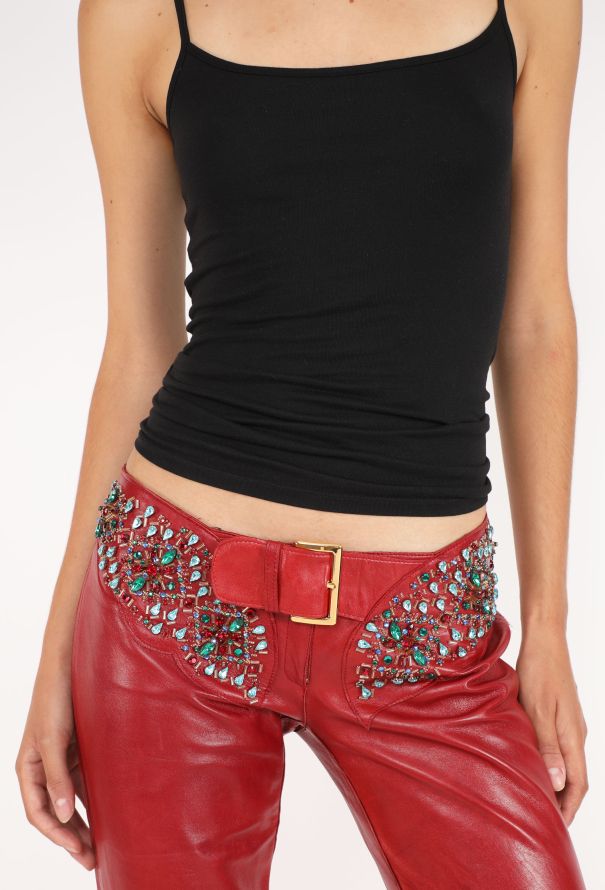 Dolce & Gabbana Embellished Leather Pants, 2001 - 2