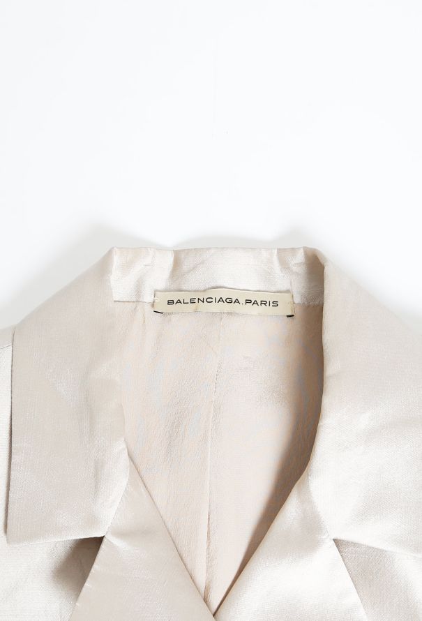 Balenciaga 2010 Champagne Silk Zip Jacket - 4