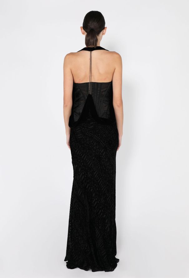 Alexander McQueen Velvet Devoré Corset Gown, 2004 - 4
