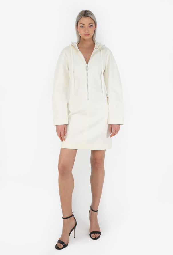 Bottega Veneta S/S 2021 Linen Crochet Hood Dress - 1