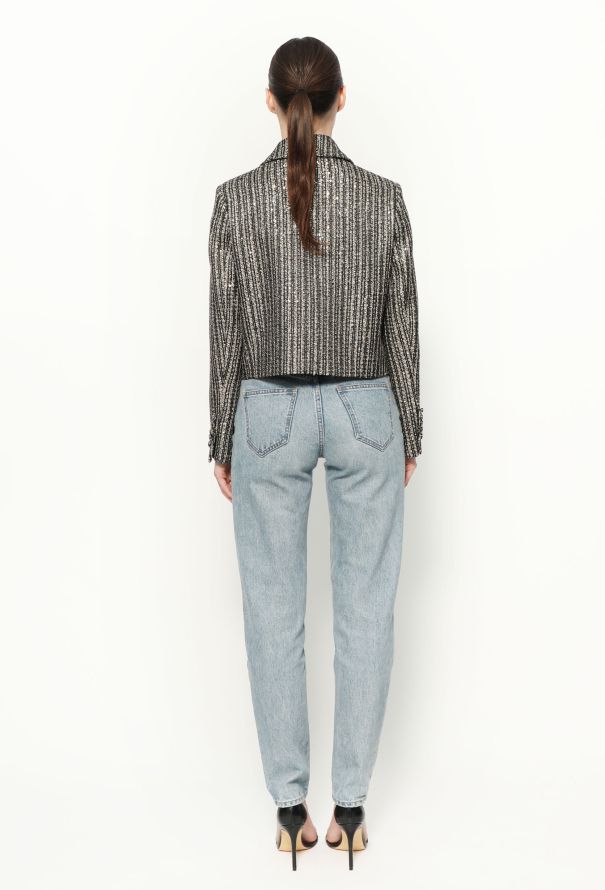Saint Laurent F/W 2014 Cropped Lamé Jacket - 5