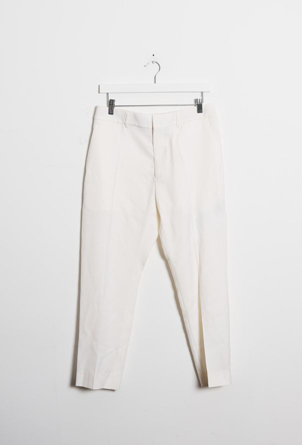 Louis Vuitton White Crepe Tapered Trousers - 5