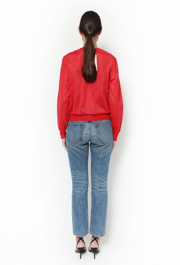 Céline Ribbed Trim Jersey Top - 3