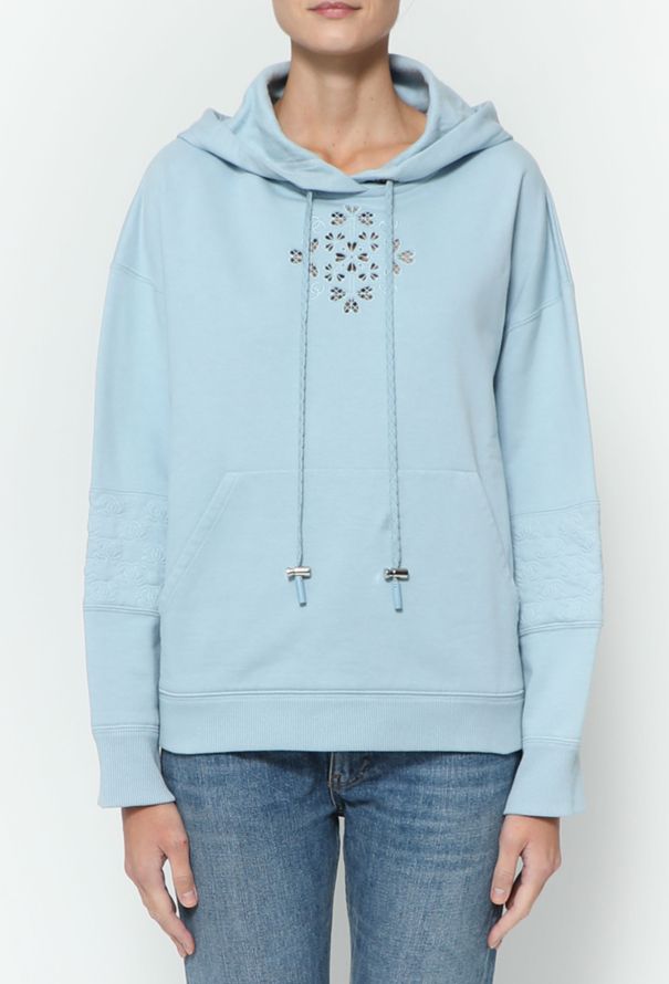 Chanel 2021 Floral Cut-out 'CC' Hoodie - 1