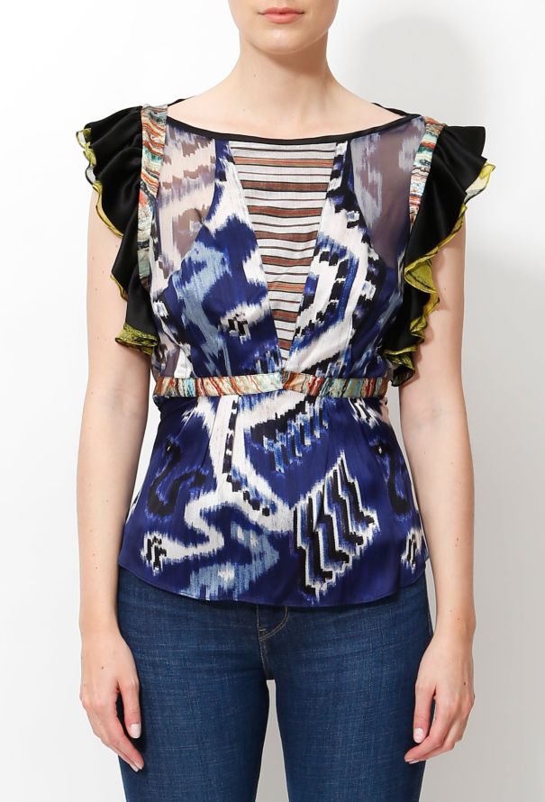 Balenciaga F/W 2007 ''Ikat'' Silk Top - 4