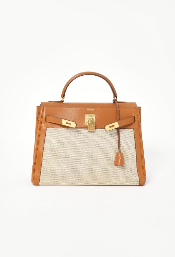 Hermès 1960s Toile H & Box Kelly Retourné 32 - 2