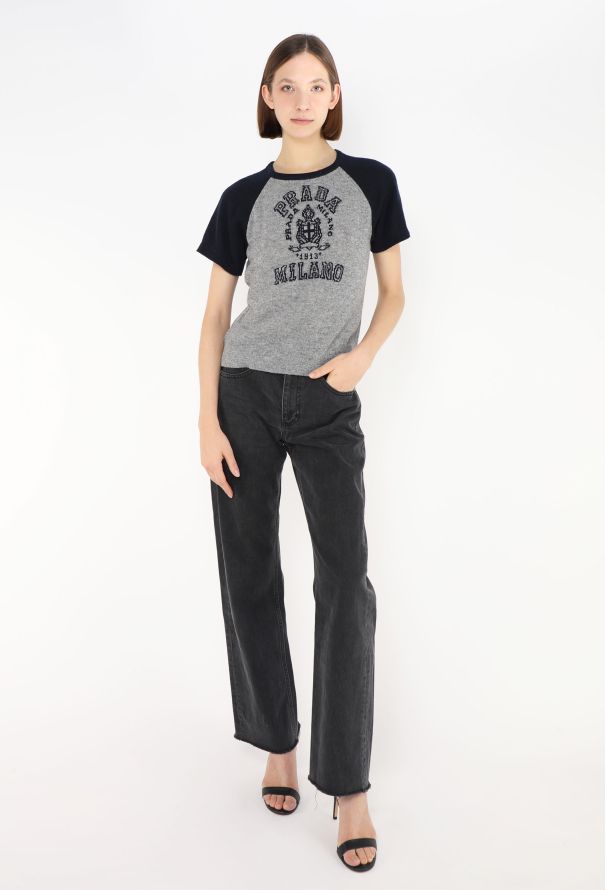 Prada 2024 Cashmere Varsity Knit Top - 2