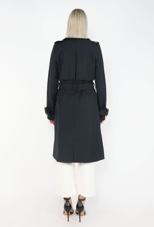 Khaite Navy Gabardine Belted Trench - 5