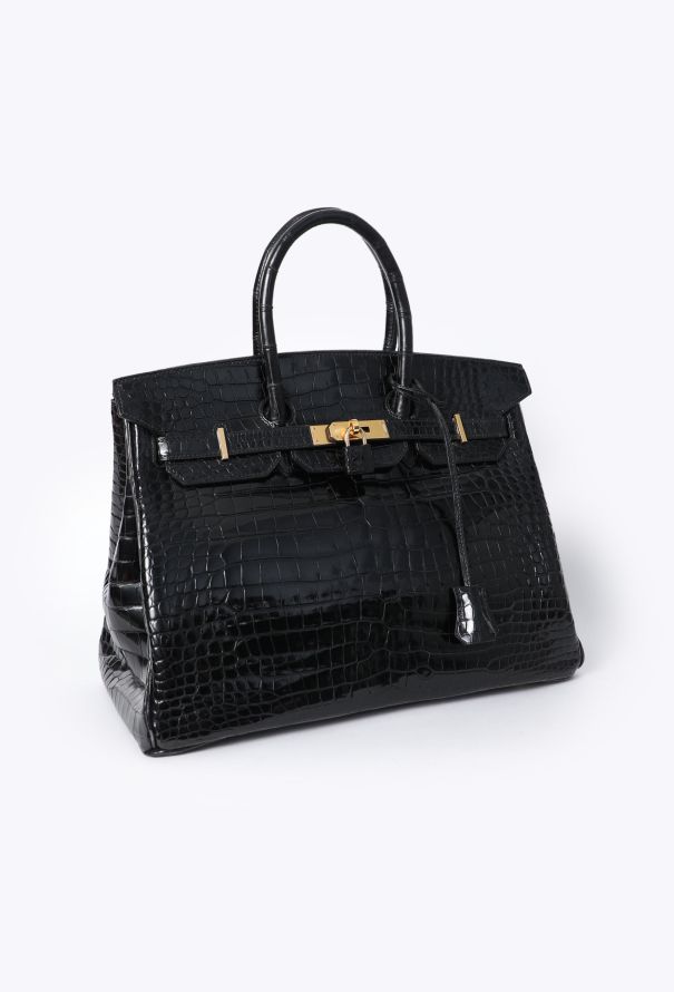 Hermès Exceptional Black Porosus Birkin 35 - 5