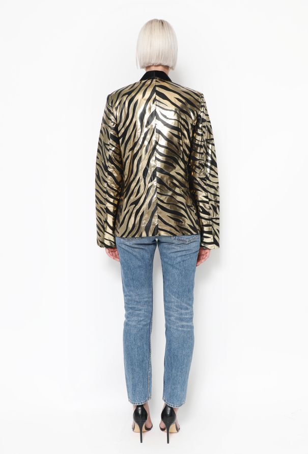 Rodarte S/S 2014 Metallic Smoking Blazer - 5