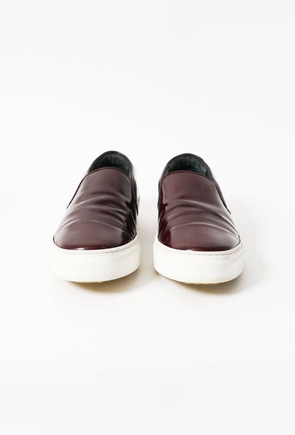 Céline Burgundy Patent Slip-On Sneakers - 2