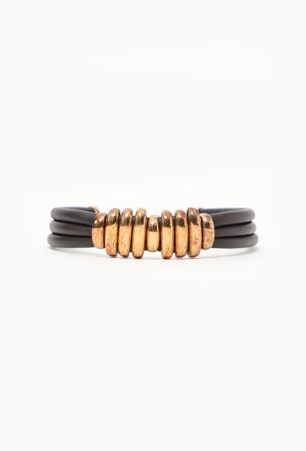Bottega Veneta F/W 2019 Piped Vermeil Leather Choker - 1