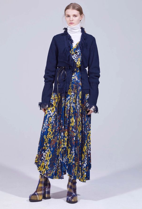 Sacai Pre-Fall 2018 Pleated Cardigan Dress - 2