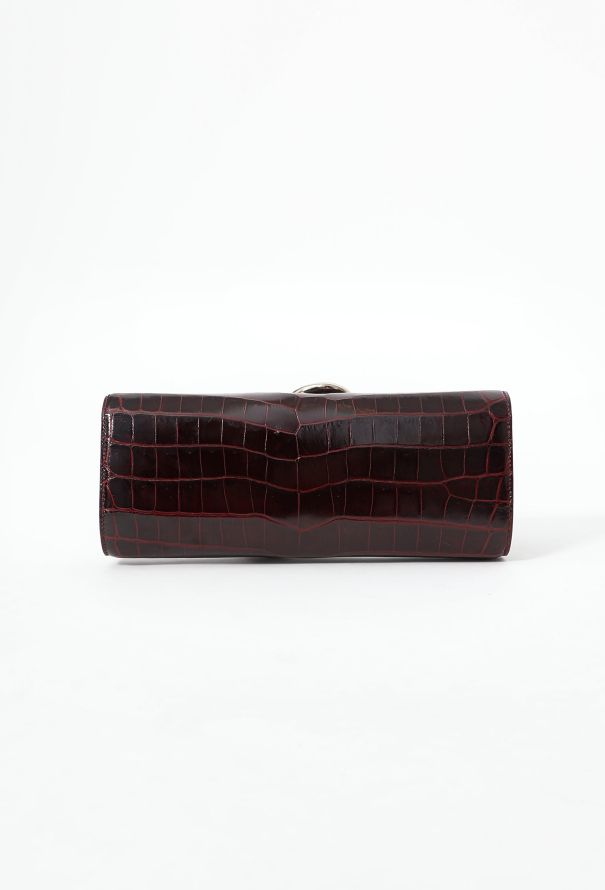 Hermès Bordeaux Crocodile Niloticus Egée Clutch - 5