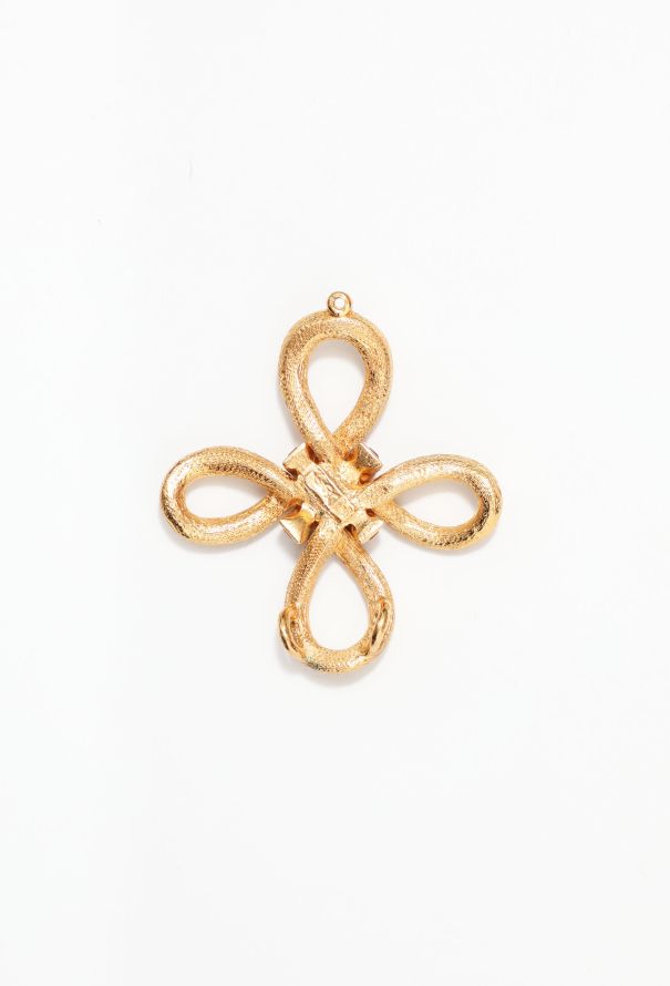 Saint Laurent RARE Vintage Stone Embellished Pendant - 4