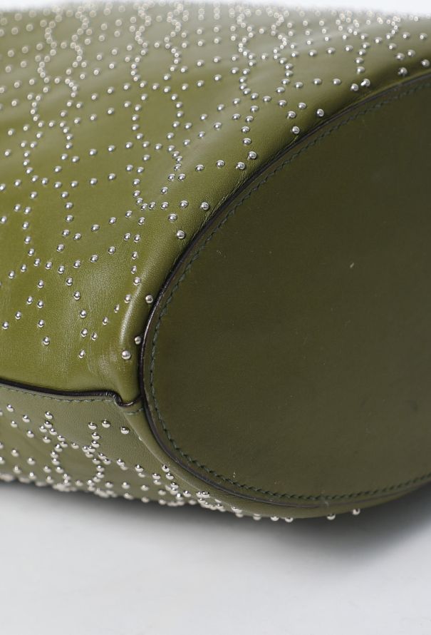 Alaïa Green Studded Medium Tote Bag - 9