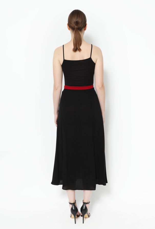 Valentino Pre-Fall 2015 Pleated Silk Skirt Black - 4