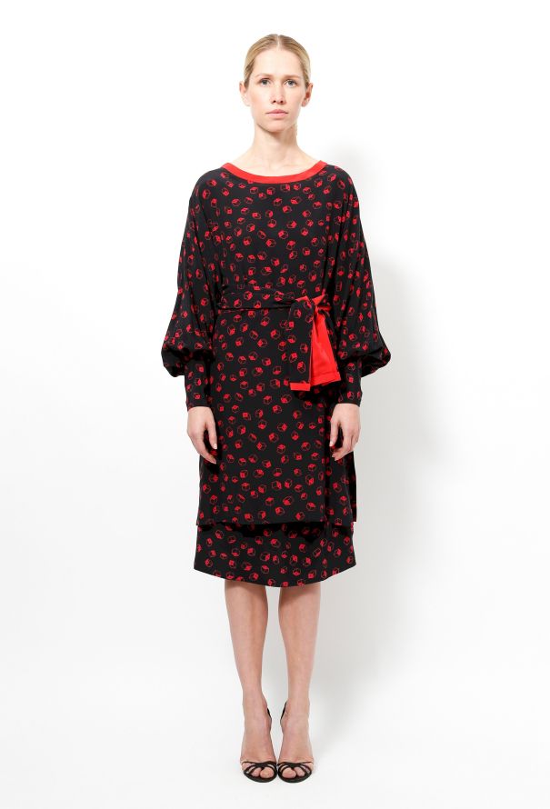 Exquisite Vintage 80's Couture Dice Print Ensemble - 1