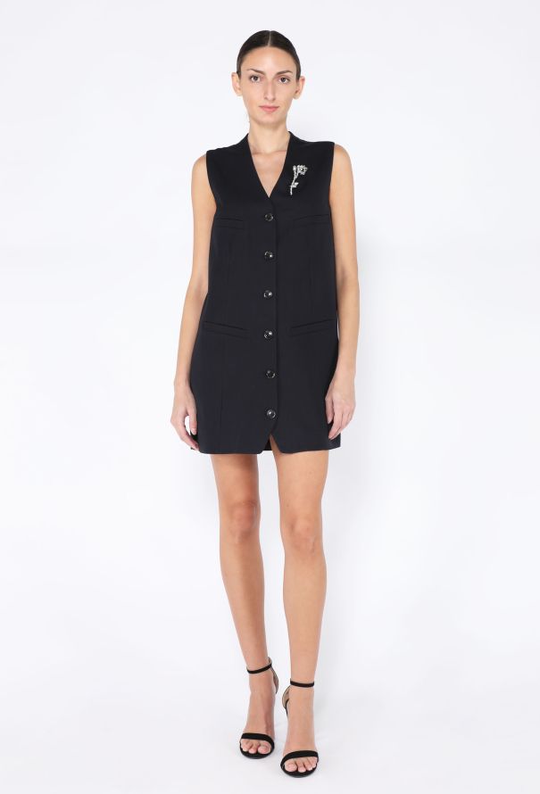 Prada 2024 Gilet Brooch Shift Dress - 2
