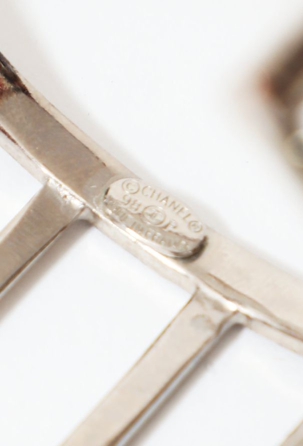 Chanel 1998 Metallic Embellished 'CC' Cuff - 9