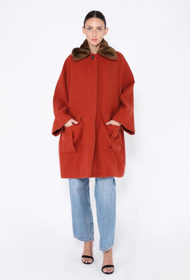 Romeo Gigli 1993 Faux Shearling Peacoat - 1