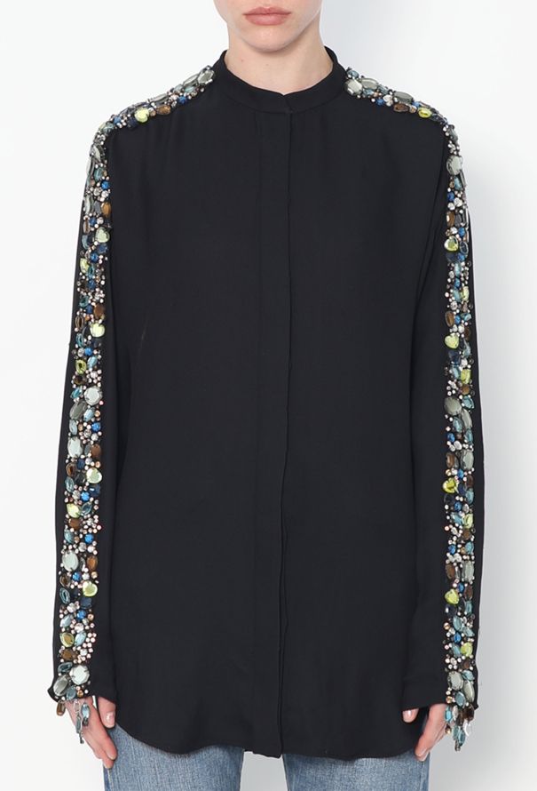 Chloé S/S 2013 Embellished Trim Silk Blouse - 1