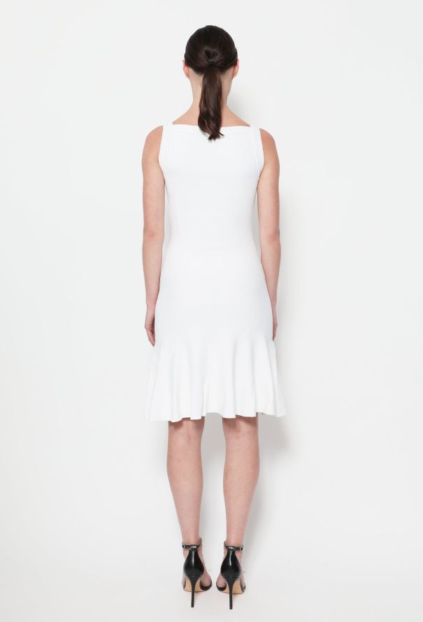 Alaïa Embroidered Trim Skater Dress White - 3