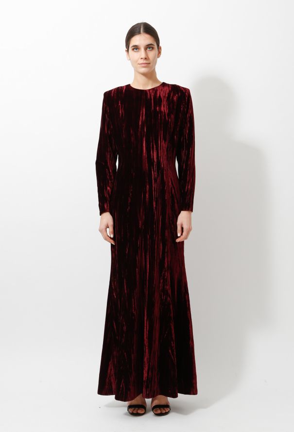 Saint Laurent Vintage Crushed Velvet Gown - 3